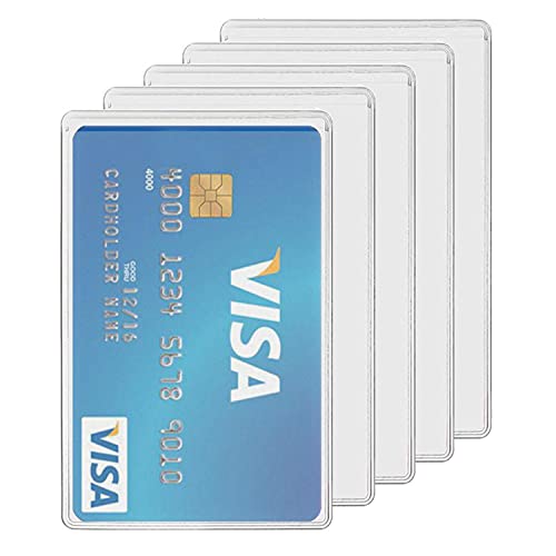Id Card Case, Set Of 5, Transparent Protective Cover For Id Bank Cards Id, Credit Cards, Driving Licence Etc