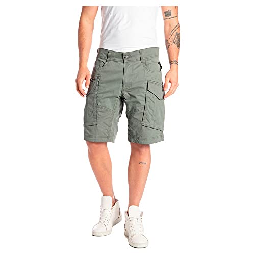 Replay Herren Cargo-Shorts Joe Short Regular-Fit mit Stretch, Aviator Green 703 (Grün), 29W