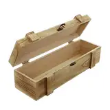 FRANK FLECHTWAREN Präsentkiste, Holztruhe Rustikal, für 1 Flasche, Präsenthülle Geschenkbox