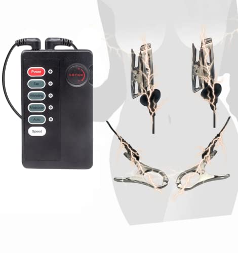 Nippelklemmen Elektrostimulation Nippel Clip Brustwarzen Bondage Set Extrem Klitoris Clip Stimulator Nippelklemme Schamlippen Clips Elektro-Schock Erotik Sexspielzeug Für Frauen Männer Paare