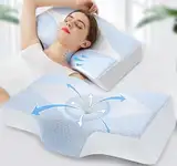Hypuno Memory Foam Nackenkissen Ergonomisches Orthopädisches Kopfkissen für Nacken- und Schulterschmerzen - Kühlendes Schlafkissen für Seitenschläfer, Rücken- und Bauchschläfer mit Nackenstütze