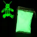 Watris Veiyi Fluoreszierender Pulver, 100g Fluoreszierende Farbe, Im Dunkeln Nachleuchtendes Farbpulver, Phosphoreszierend Leuchtpulver für DIY-Dekoration Handgefertigt(Gelbgrün)