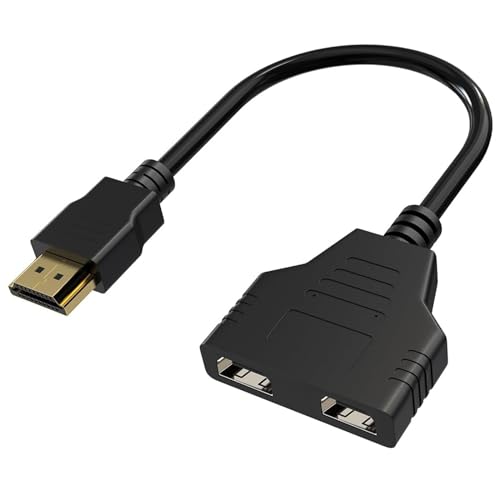 VIEVRE HDMI Splitter 2 Monitore Gleichzeitig,1080P HDMI Adapter,HDMI Verteiler,HDMI Splitter 1 in 2 Out,HDMI Mehrfachstecker,HDMI 1 in 2 Out,HDMI Doppelstecker 1 auf 2,Doppel HDMI Adapter für HDTV HD