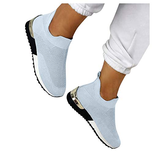 Fannyfuny Sneaker Ohne Schnürsenkel Damen rutschfeste Stoßdämpfende Athletische Schuhe Plateau Schutzschuhe Komfortabel Walkingschuhe Freizeitsportschuhe Plate Schuhe für Gehen Laufen Joggen Sports