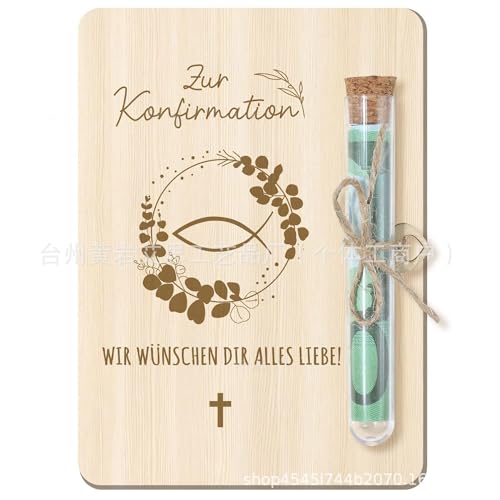 KOZOY Geldgeschenke Verpackung, Konfirmation Geschenkmit Reagenzgläser, Geldgeschenk Verpacken mit Umschlag & Hanfseil, Ideal für Mädchen & Jungen zur Konfirmation