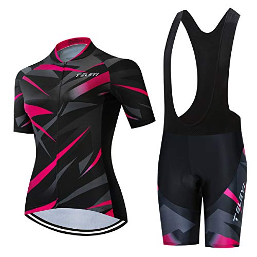 Damen Radtrikot Set Trägerhose Anzüge Sommer Rennrad Kleidung, Cc6504-2a, X-Large