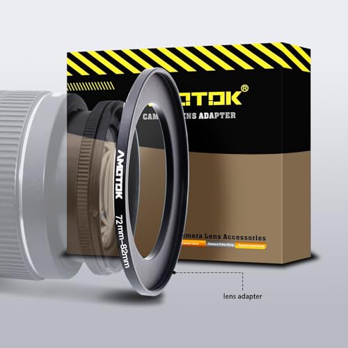 72 mmObjektiv auf 82mm Kameraobjektiv-Adapter,72mm auf 82mm Filter-Step-Up-Ring-Adapterring,kompatibel mit Allen 82mm Filter-Zubehör.Hergestellt aus CNC-gefrästem(72-82mm)