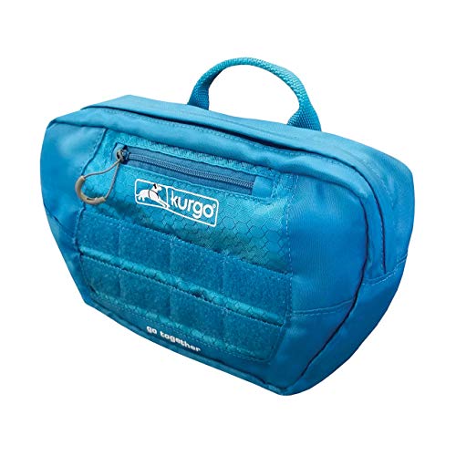Kurgo RSG Satteltasche für Hunde, kompatibel mit RSG-Geschirren und Gürteln, Mit zwei Reißverschlusstaschen, Blau, 1 Stück (1er Pack)