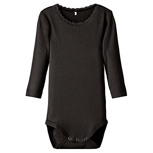 NAME IT Baby-Mädchen NBFKAB LS NOOS Body, Black, 80