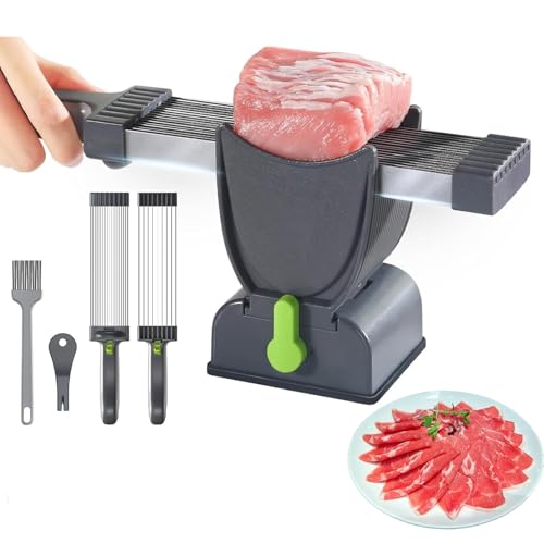 Manueller Fleischschneider, Edelstahl-Küchenschneider für Rindfleisch, Schweinefleisch, Hammelfleisch, perfekt für Zuhause, Kochen, Grill, Hot Pot