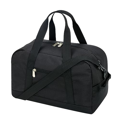 YoKelly Klein Mini Reisetasche, Sporttasche 18L Small Duffel Bag XS, Schulsporttasche, Weekender, Fitnesstasche 35x20x25cm -Schwarz