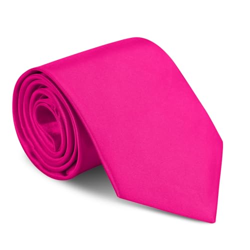 URAQT Herren Krawatten, Satin Elegant Krawatte 8 cm für Herren, Klassische Hochzeit Krawatte für Büro oder Festliche Veranstaltungen (Pink Lila)