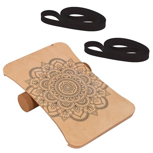 Woodboard Starter Set Balance-Board Ahorn Holz & Kork Rolle Koordination und Balance-Training (rechteckig)