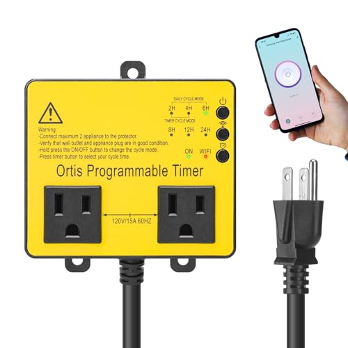 Ortis WLAN-Pool-Timer für oberirdische Pools, mit Smart-Life-App-Steuerung, Schalter und Timing auf Ihrem Telefon, für Schwimmbäder, Filter, Pumpen und Landschaftslichter