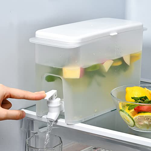 MMCCHB 3,5 l Kunststoffkühler für den Haushalt mit Wasserhahn, Obst, Teekanne, Limonade, Eimer, Getränkebehälter, Kühlschrank oder im Freien.