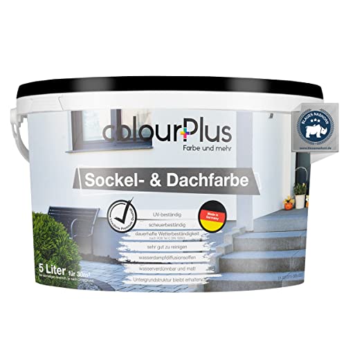 colourPlus Sockelfarbe & Dachfarbe 5L Anthrazitgrau | Wetter & UV Beständige Farbe für Dachflächen, Beton, Mauerwerk, Fassade & Kellerwände | Made in Germany