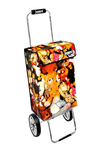 James® Einkaufswagen Design Teddy, bunter Einkaufswagen, Hackenporsche, Shopping-Lifestyle, LKW-Plane, bis 50kg Tragkraft, Grosse Räder, Made in Österreich!