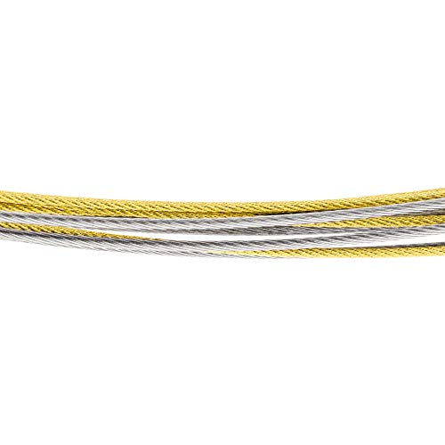 Ernstes Design Drahtseil Halskette DS.10.BI 10-fach Stahlkette Bicolor vergoldet