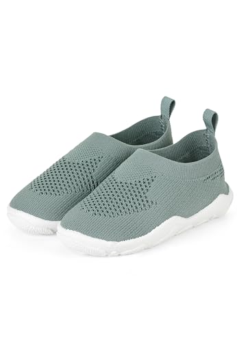 Sterntaler Badeschuh Mesh uni - Badeschuh aus Mesh - Unisex Baby Badeschuh mit elastischem Bund - Aquaschuhe unifarben Babyschuhe rutschfester Sohle für Badespaß - mattgrün, 23/24 EU