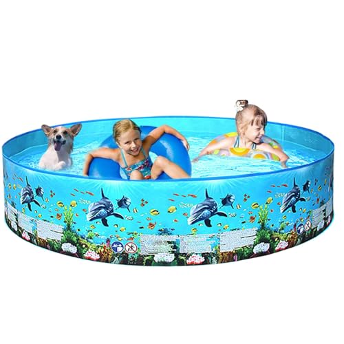Badebecken - Kleinkinderbecken | Aufblasbares Kinderschwimmbecken, Faltbarer Hundepool, Verdickter Faltbarer Tragbarer Kinderpool Im Freien, Faltbarer Pool, Tragbares Planschbad Für Hunde Für Kinder