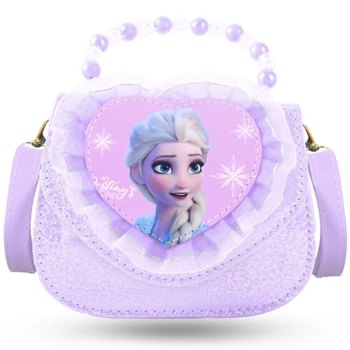 Kinderhandtasche Mädchen Tasche Kinderhandtasche Mädchen Frozen Thema Kinder Umhängetasche, Handtasche Klein mit Verstellbarem Gurt, Eiskönigin Prinzessin Schulrucksack Cartoon Schulter-Tasche