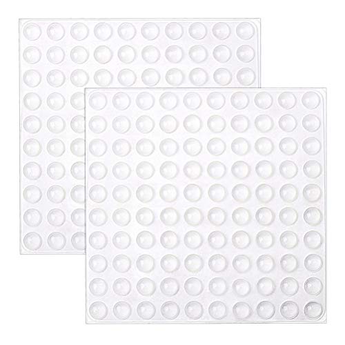 200 Stück Elastikpuffer Transparent, 8mm Türpuffer Anschlagpuffer Schutzpuffer Gummipuffer Selbstklebend Lärmdämpfer Pads Gumminoppen für Glasplatten Türen Schränk