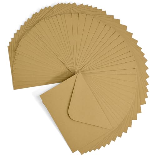 WEFHEF 60 Stück Umschläge Kraftpapier Briefumschläge B6 Kuvert Briefkuvert für Grußkarten Einladung 12.5 x 17.5cm Briefhülle für Geburtstagskarten Nassklebung Spitzklappe beschriften oder bedrucken