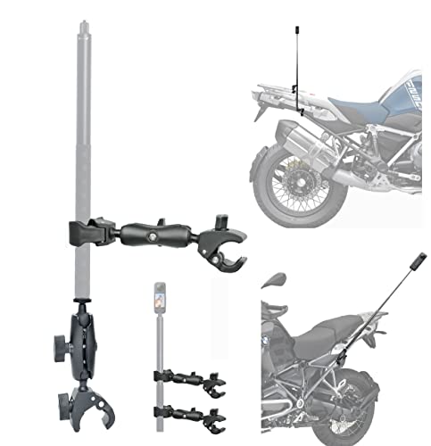 Fotoleey Action Kamera Motorrad Mount für Insta360 X4, X3, X2, One RS,Ace Pro,Ace, GoPro Hero 12, Hero 11/10, 360-Grad-Drehung, Double Clamp,Aluminiummaterial, doppelte Stabilität