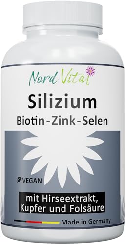 Hochdosiertes Silizium aus Bambus-Extrakt (858 mg), Hirse-Extrakt, Biotin, Zink, Selen, Kupfer, und Folsäure - organisches Silicium mit hoher Bioverfügbarkeit -120 Kapseln -Vegan - deutsche Produktion