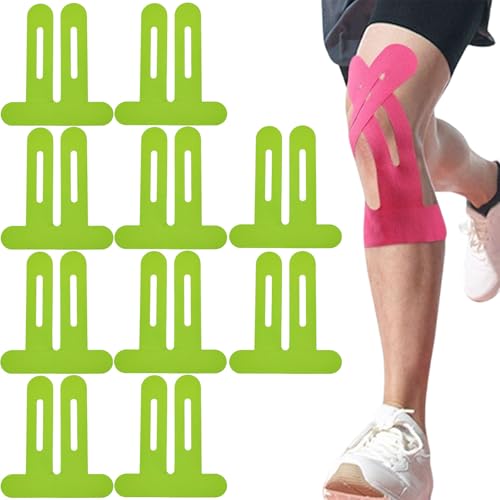 Uuxkgu vorgeschnittener muskelpatch-knieschoner,muskelpatch knieschoner,Knie TapeBandage Knie Stabilisierung,Knee Tape Bandage Knee Stabilisation, Pack of 10 Precut Sports Tape,Waterproof Tape Strip