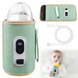 BAIFULAI Flaschenwärmer Baby Unterwegs, Tragbarer Baby Flaschenwärmer Unterwegs mit LCD-Display, 5 Einstellbare Temperatur 38-55℃ Fläschchenwärmer, USB Babymilchwärmer für Hause Unterwegs Freien