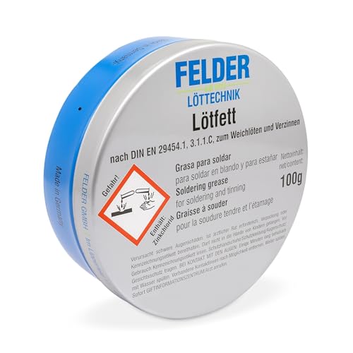 GALLUNOPTIMAL by FELDER Lötfett für allgemeine Weichlötarbeiten an Kupfer und Kupferlegierungen, korrosiv F-SW 12, 100 g Dose – GOFT100