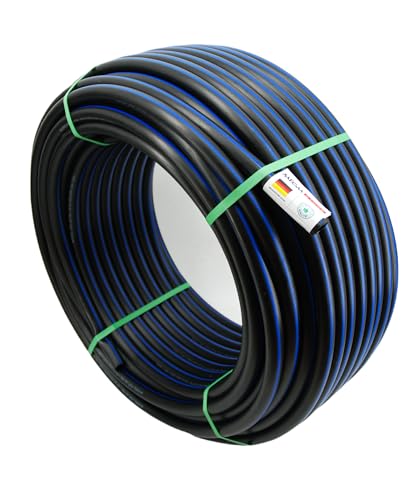 Megaa store Rohr PN6 Bewässerung Wasserleitung 6 BAR | M16 M20 M25 M32 Verlegerohr Versorgungsleitung 10m bis 100m (25mm x 50m) | 0,90€ / meter