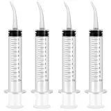 4 Stück Dental Spritzen 12 ml Dental Spritze Transparent Kunststoff mit gekrümmter Spitze und Maßnahme für Oral Dental Care Reinigung