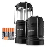 SUBOOS Batteriebetriebene LED Camping Laterne – 2 St. – 2x Heller LED Laterne - Magnetfuß & Ausklappbarer Haken, Tragbare Camping Lampen, Stromausfall Sturm Notfall Innengebrauch & Blackout Ausrüstung