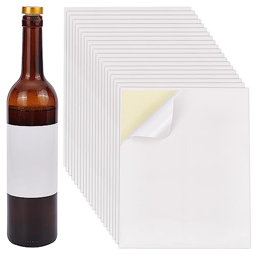 PH PandaHall 20 Blatt/80 Stück Selbstklebende Weinetiketten Weinflaschenetiketten Individuelle Weinetikettenaufkleber Flaschenetiketten Weiße Leere Etikettenaufkleber Für Wein Hochzeit Verlobung