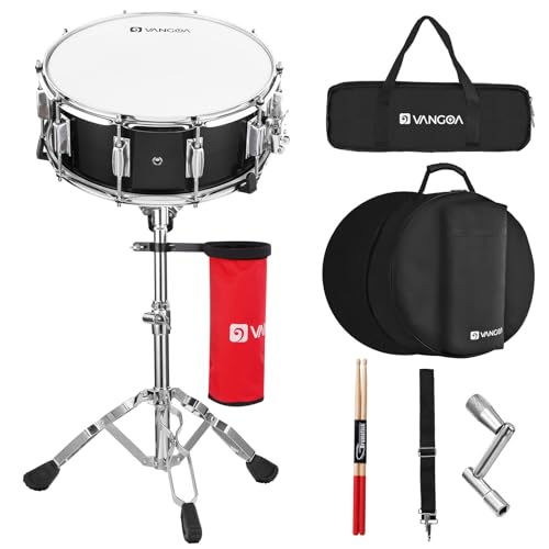 Snaredrum-Set, Anfänger, Studenten, Marschband, Snaredrum-Set mit Ständer, Drumstick-Halter, Snaredrum-Tasche, Gurt, Stummpolster, 5A Drumsticks, Schlagzeugtasten, 35,6 x 14 cm Vangoa