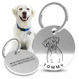 Hundemarke mit Gravur – Personalisierte Edelstahl Dog Tag für Hunde, Katzen & Tiere – 25mm Durchmesser, Hundemarke mit Bild und individuellem Design