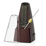 Mechanisches Metronom mit Glocke, LEKATO Universal Metronom für Klavier, Gitarre, Ukulele, Violine und Chromatik, lauter Klang, hohe Genauigkeit Track Beat und Tempo für Musiker (Holzähnlich)