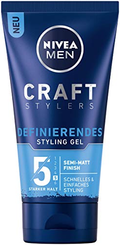 Nivea Men Craft Stylers Definierendes Styling Gel, Haargel mit Semi-matt Finish, schnelles und einfaches Haarstyling mit starkem Halt, 1er-Pack (1 x 150 ml)