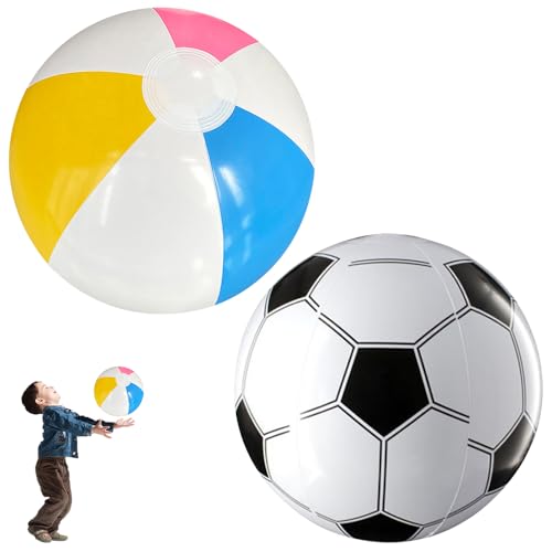 Mineup Wasserball Aufblasbar, 2 Stück Inflatable Strandbälle, 40cm Aufblasbar Balls, Ball Pool Wasser Aufblasbarer Kinder, Schwimmball, Wasserball Kinder, Wasserspielzeug Für Beach Balls Pool Party