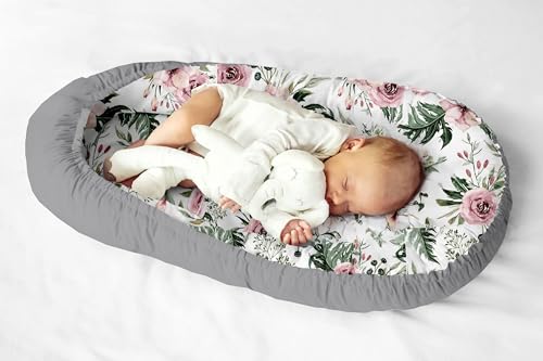 Multifunktionale Kuschelnest Babynest Kokon für Babys und Säuglinge, Nestchen, Reisebett, 100% Baumwolle, antiallergisch, farblich sortiert