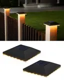 JACKYLED Solar Pfostenkappe 7x7 8x8 9x9 10x10, Solar Pfostenkappen IP65 Wasserdichte für Zaunpfosten für Hölzerne Pfosten Plattform, Garten, 2 Stück