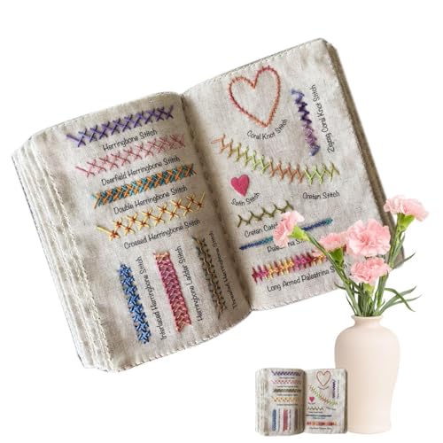 Kreatives Nähbuch | Sewing -Bücher Für Anfänger | Stickbuch Stickanleitung | Kreative Stickstiche Buch Tischdekoration | Anleitung Für Dekorative Stickerei - Loseblatt-Stickbuch Nähset Für Anfänger