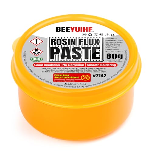 BEEYUIHF Kolophonium Flussmittelpaste, No clean Lötpaste Flussmittel, SMD Elektronik Flussmittel for PCB LED IC CPU Solder Reparatur #7142 (Nettogewicht 2.82oz/80g)