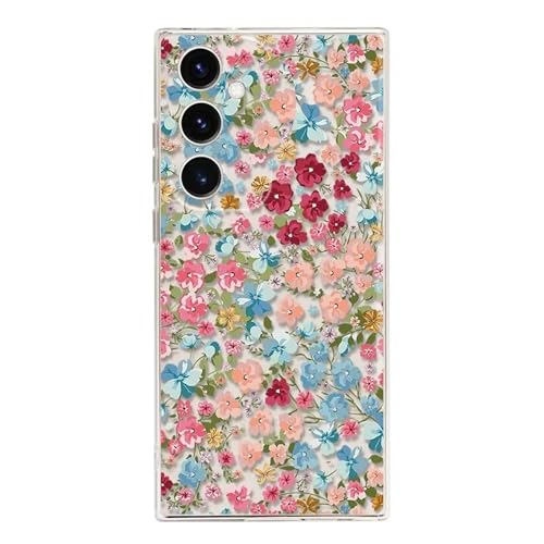 Rnrieyta Miagon Kreativ Blume Hülle für Samsung Galaxy A25 5G,Schmetterling Blätter Blumen Flower Serie Schutzhülle Transparentes Weich TPU Cover Dünne Kratzfeste Silikon Gel