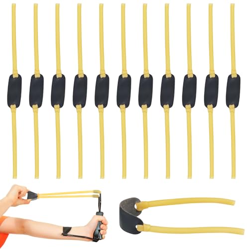 ZOCONE 12 Stück Steinschleuder Gummi Rund Gummischlauch Steinschleuder Gummiband Stark Schleuder Gummi Ersatzgummi für Fteinschleuder Slingshot Gummi Bänder 13.5cm für Steinschleudern Erwachsene