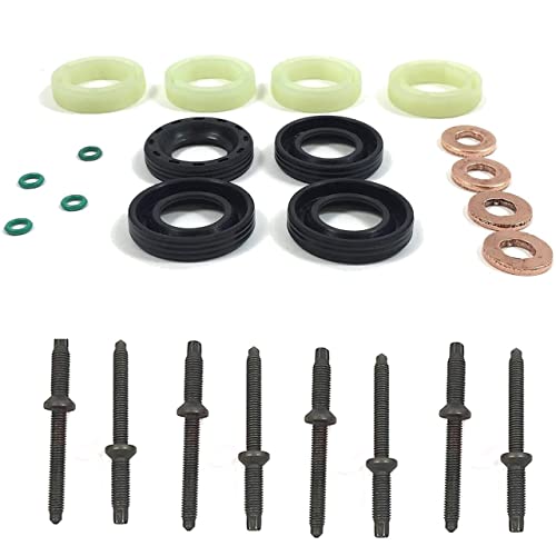 MKAREPART Kraftstoffeinspritzdüsen-Dichtungsset, Ersatz – Kraftstoffeinspritzdüsen-Dichtung + Unterlegscheibe + O-Ring-Set + Einspritzdüsenbolzen (mit Einspritzdüsen)