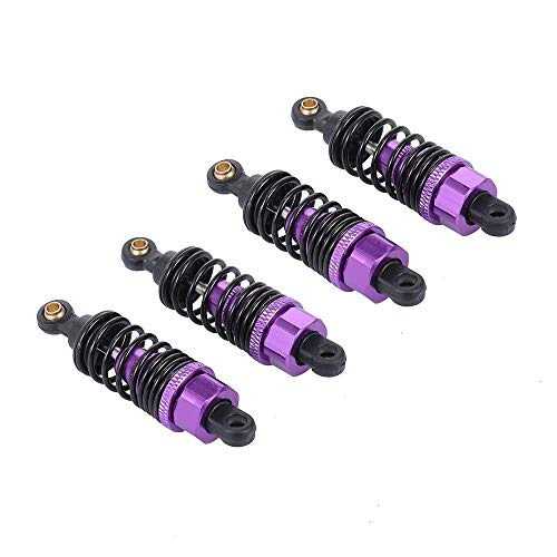 Hensych 4 Packung Einstellbares Öl 60mm 85mm 100mm Stoßdämpfer vorne und hinten aus Metall für 1/10 RC Auto LKW Teile Crawler Typ Axial SCX10 TRX4 D90 (Violett, 60mm)