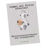 Mr. & Mrs. Panda Postkarte Bäckereifachverkäufer Leidenschaft - Geschenk, Geburtstagskarte, Backstube, Brotmanufaktur, Backwarenverkäufer,